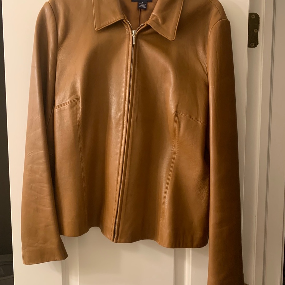 Women’s Camel/Chestnut colored Leather Jacket